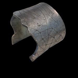 Rustic Steel Vintage Oxidized textured cuff bracelet